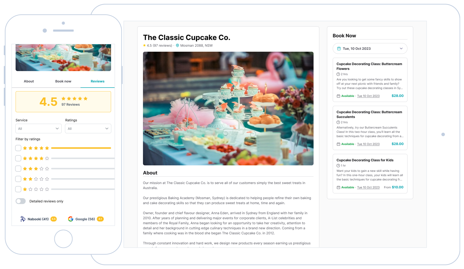 Comprehensive online bookable marketplace