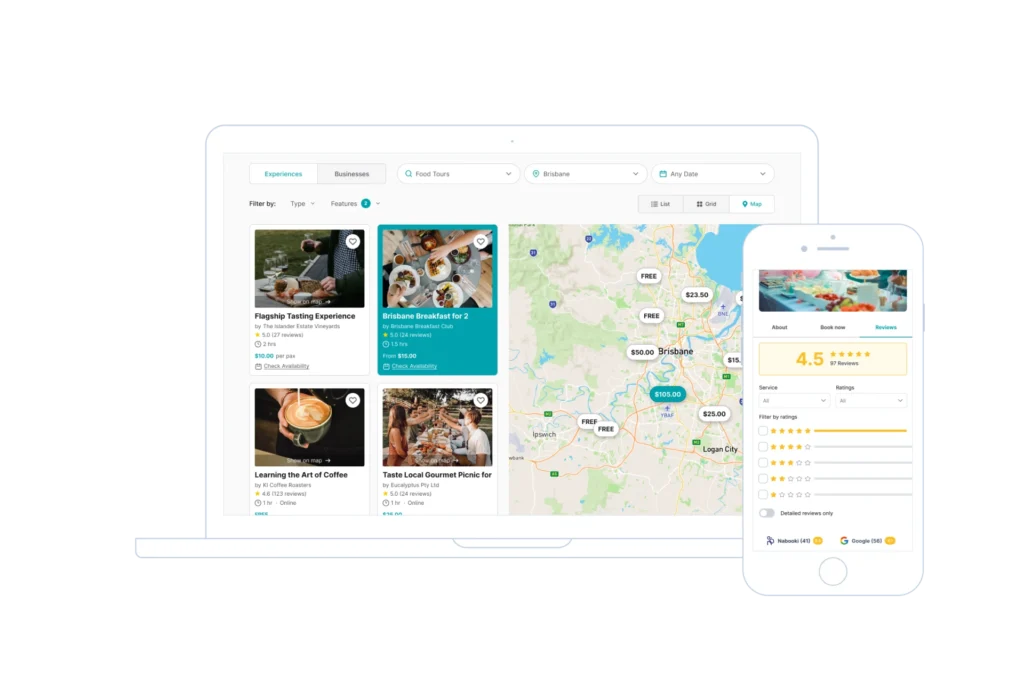 Bookable Marketplace example by Nabooki