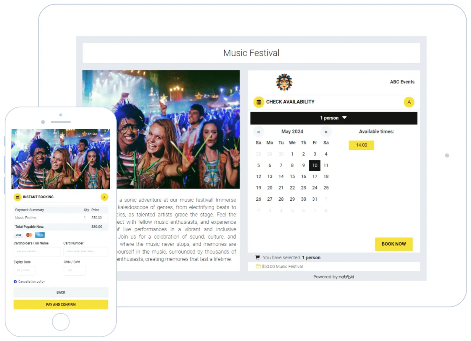 Online booking software for events and entertainment