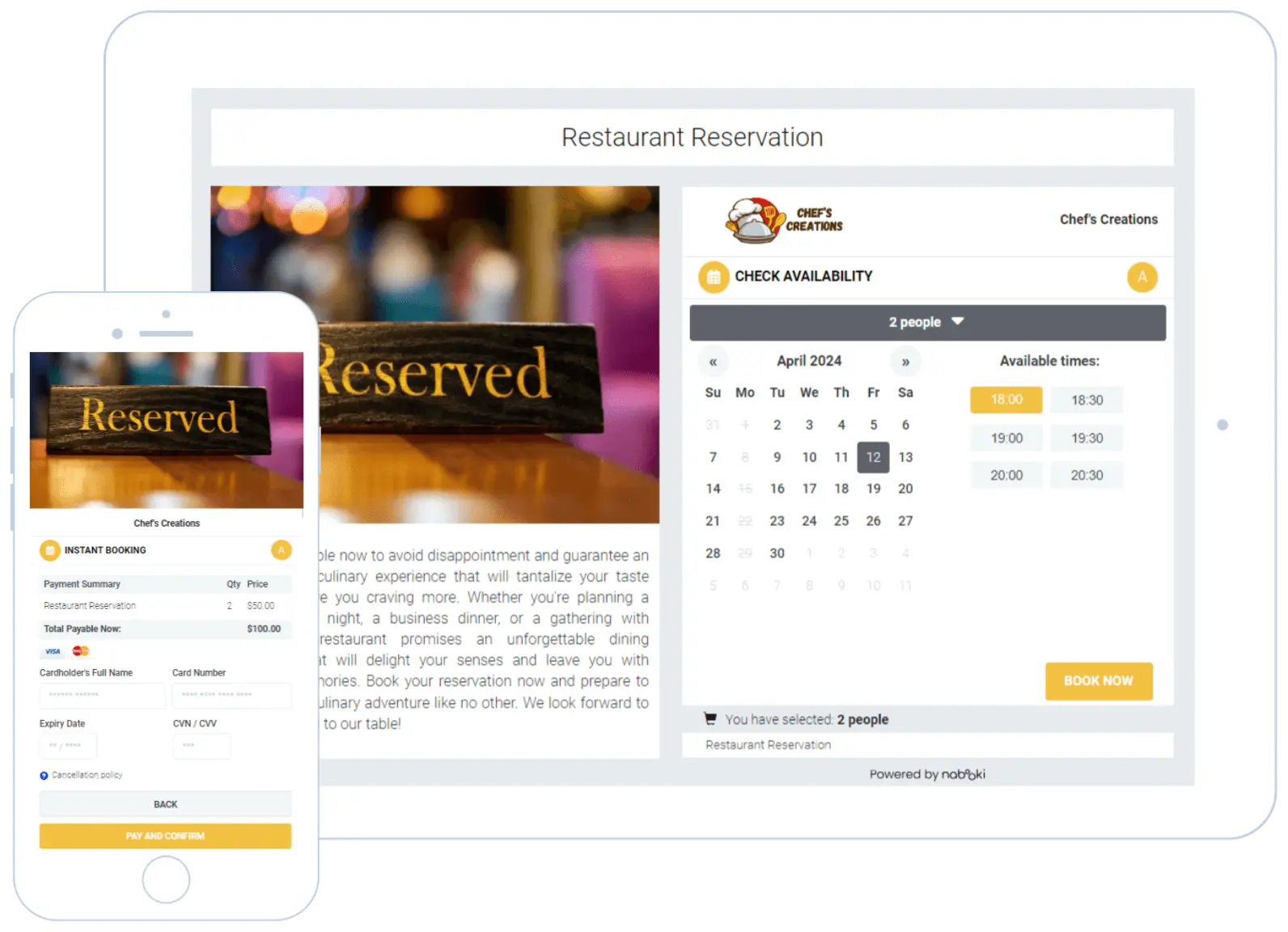 Online booking software for restaurants